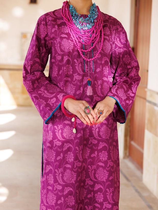 Purple Cambric Tunic - AL-LK-967 - Almirah Online