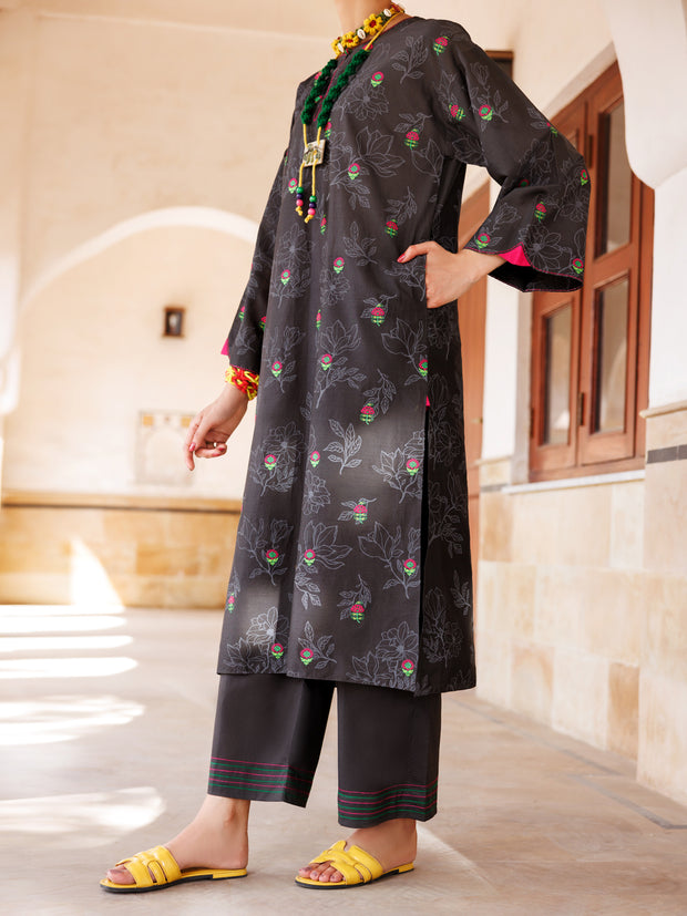 Charcoal Cambric Tunic - AL-LK-969 - Almirah Online