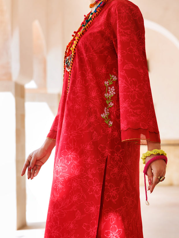 Red Lawn Tunic - AL-LK-970 - Almirah Online