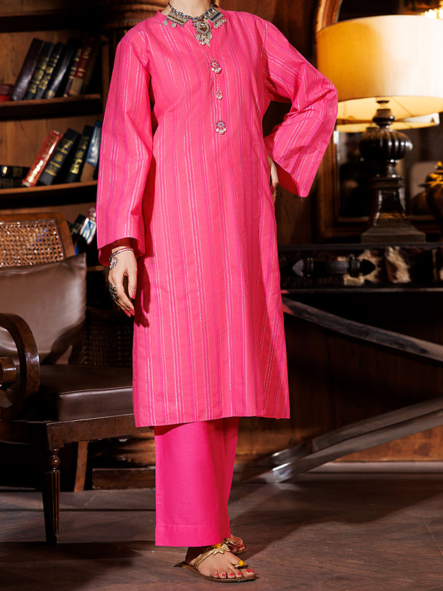 Pink Yarn Dyed 2 Piece Stitched - AL-2PS-LKS-979 - Almirah Online