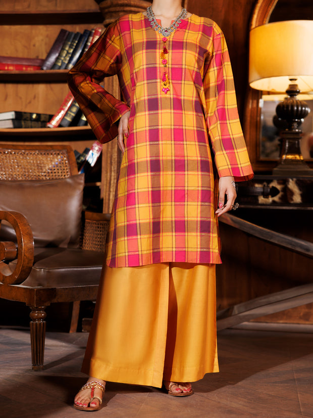 Mustard Yarn Dyed 2 Piece Stitched - AL-2PS-LKS-980 - Almirah Online