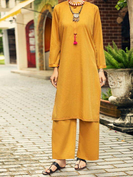 Mustard Yarn Dyed 2 Piece Stitched - AL-2PS-LKS-985