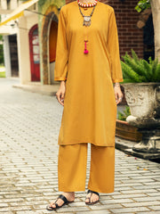 Mustard Yarn Dyed Formal 2 Piece Stitched - AL-2PS-LKS-984