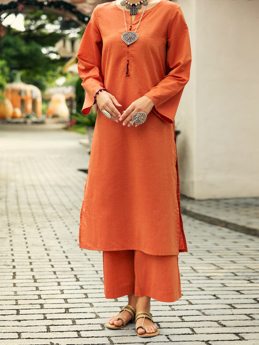 Peach Yarn Dyed 2 Piece Stitched - AL-2PS-LKS-984