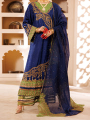 Blue Raw Silk 3 Piece Formal Unstitched - AL-3PS-LS-UN-455 - Almirah Online