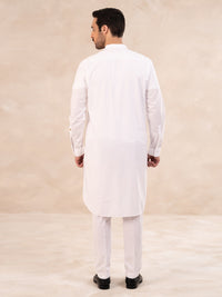 White Cotton Kurta Trouser - ALBQ-KT-002-R9