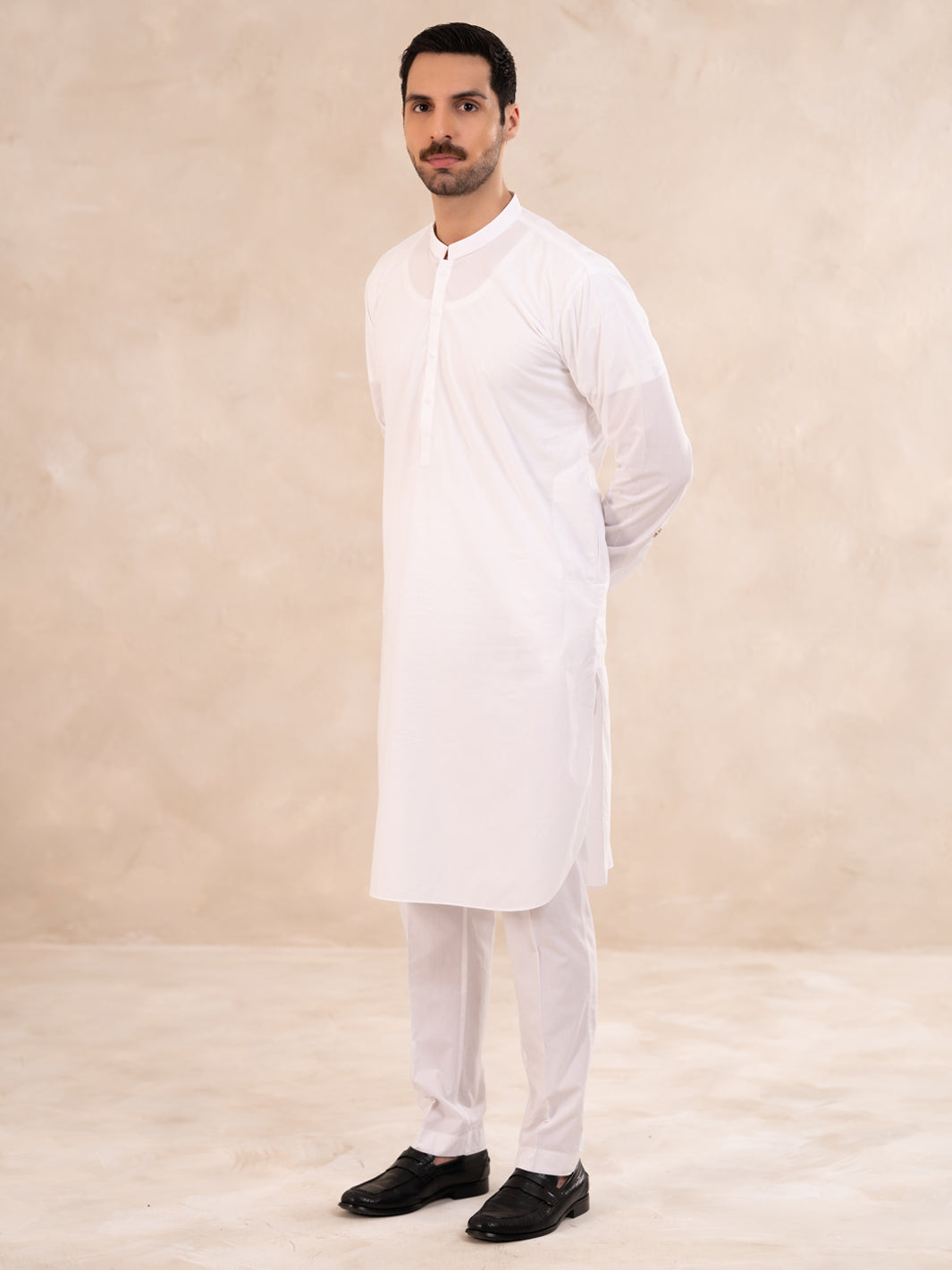 White Cotton Kurta Trouser - ALBQ-KT-002-R9