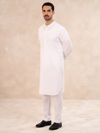 White Cotton Kurta Trouser - ALBQ-KT-002-R9