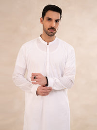 White Cotton Kurta Trouser - ALBQ-KT-002-R9