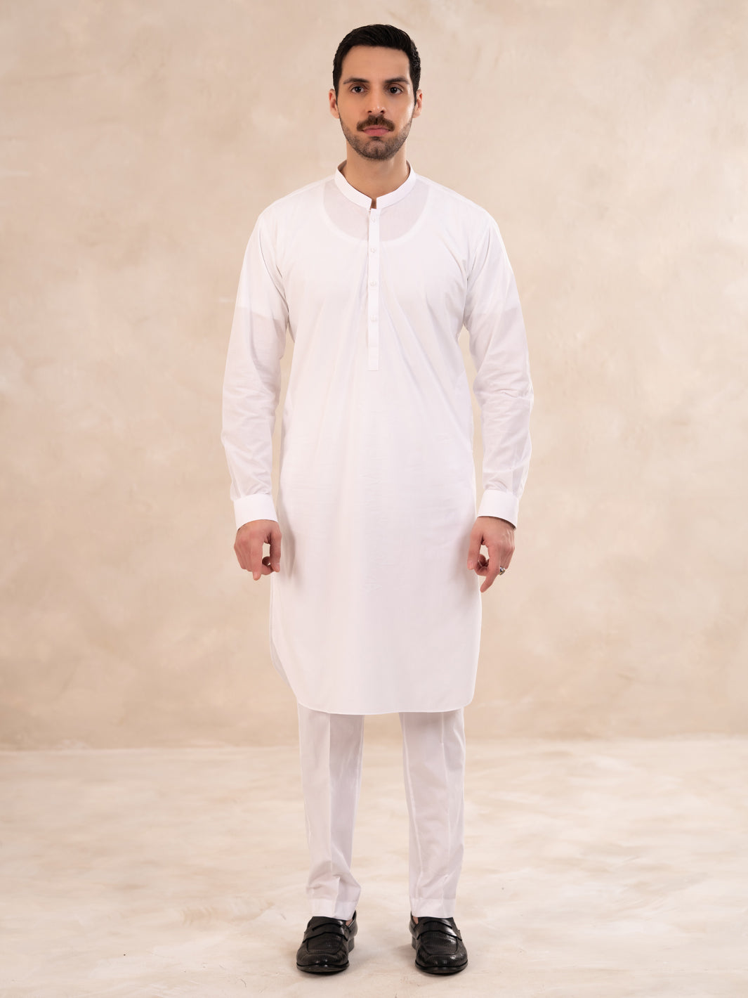 White Cotton Kurta Trouser  - Men Kurta Trouser-Bq Series | ALMIRAH
