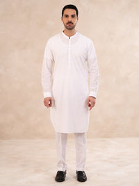 White Cotton Kurta Trouser - ALBQ-KT-002-R9