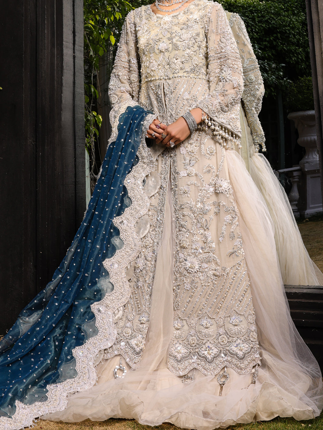 Raw Silk White Pakistani Bridal Gown with Lehnga #BS575 | Bridal dress  design, Bridal dresses, Pakistani bridal