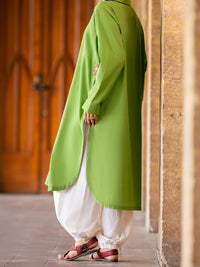 Parrot Green Yarn Dyed Cotton Kurti - ALCR-LK-1144