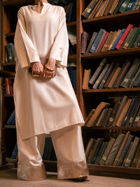 Off White Cotton Kurti - ALCR-LK-1143
