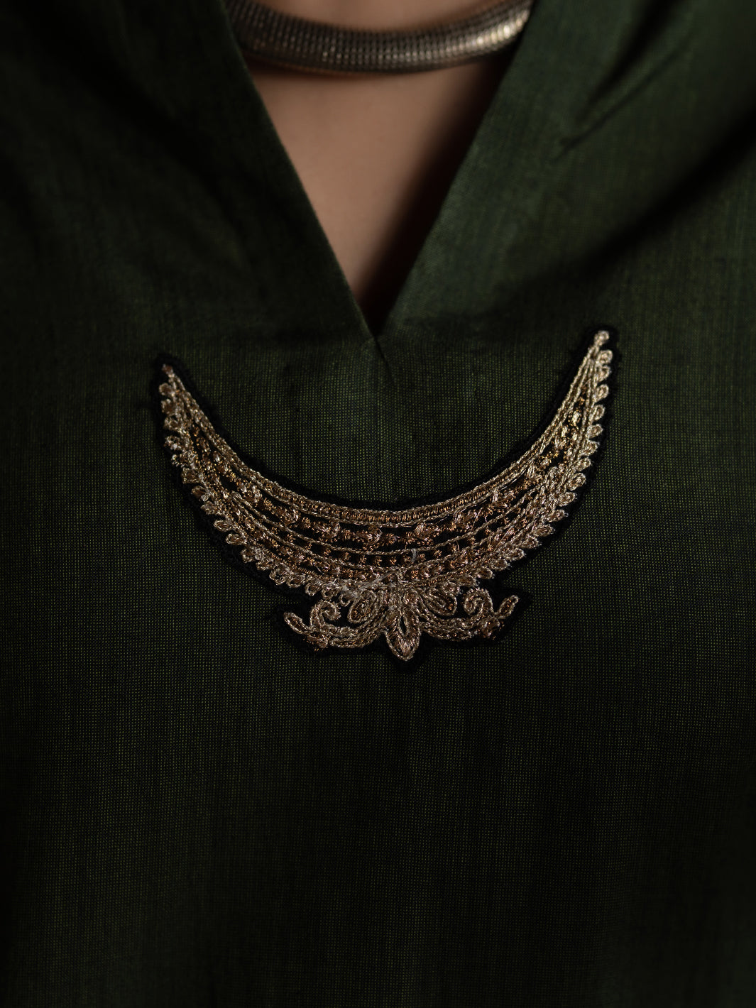 Dark Green Cotton Kurti - ALCR-LK-1145B