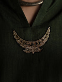 Dark Green Cotton Kurti - ALCR-LK-1145B