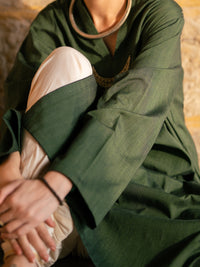 Dark Green Cotton Kurti - ALCR-LK-1145B