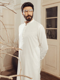 White Plain Kameez Shalwar - ALET-KS-3011-R1