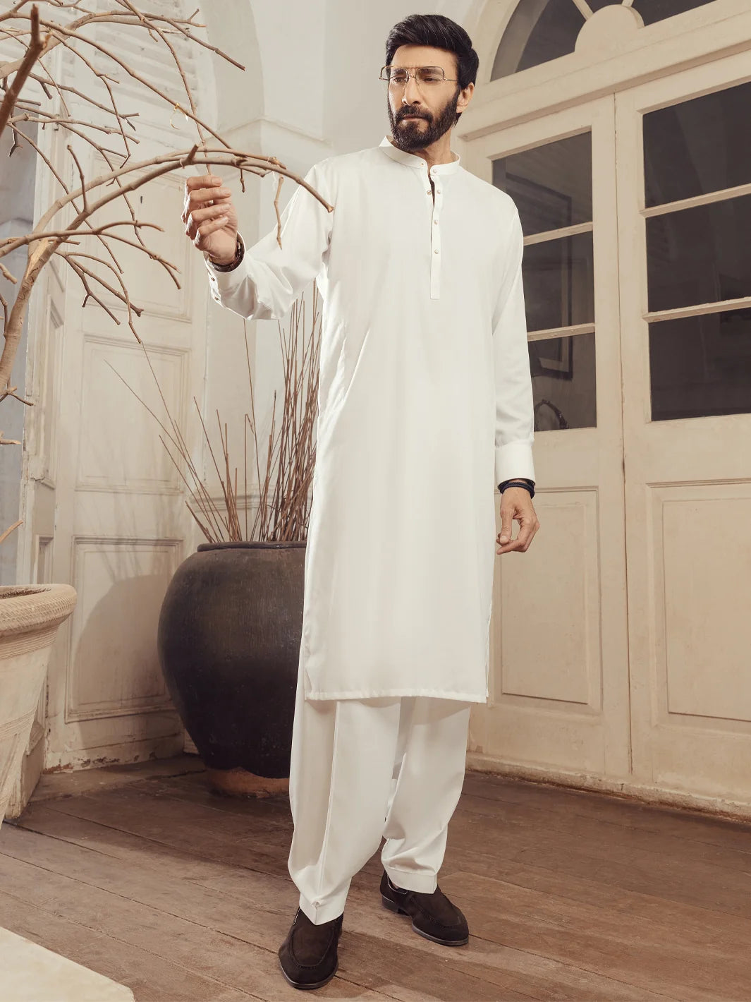 White Plain Kameez Shalwar - ALET-KS-3011-R3