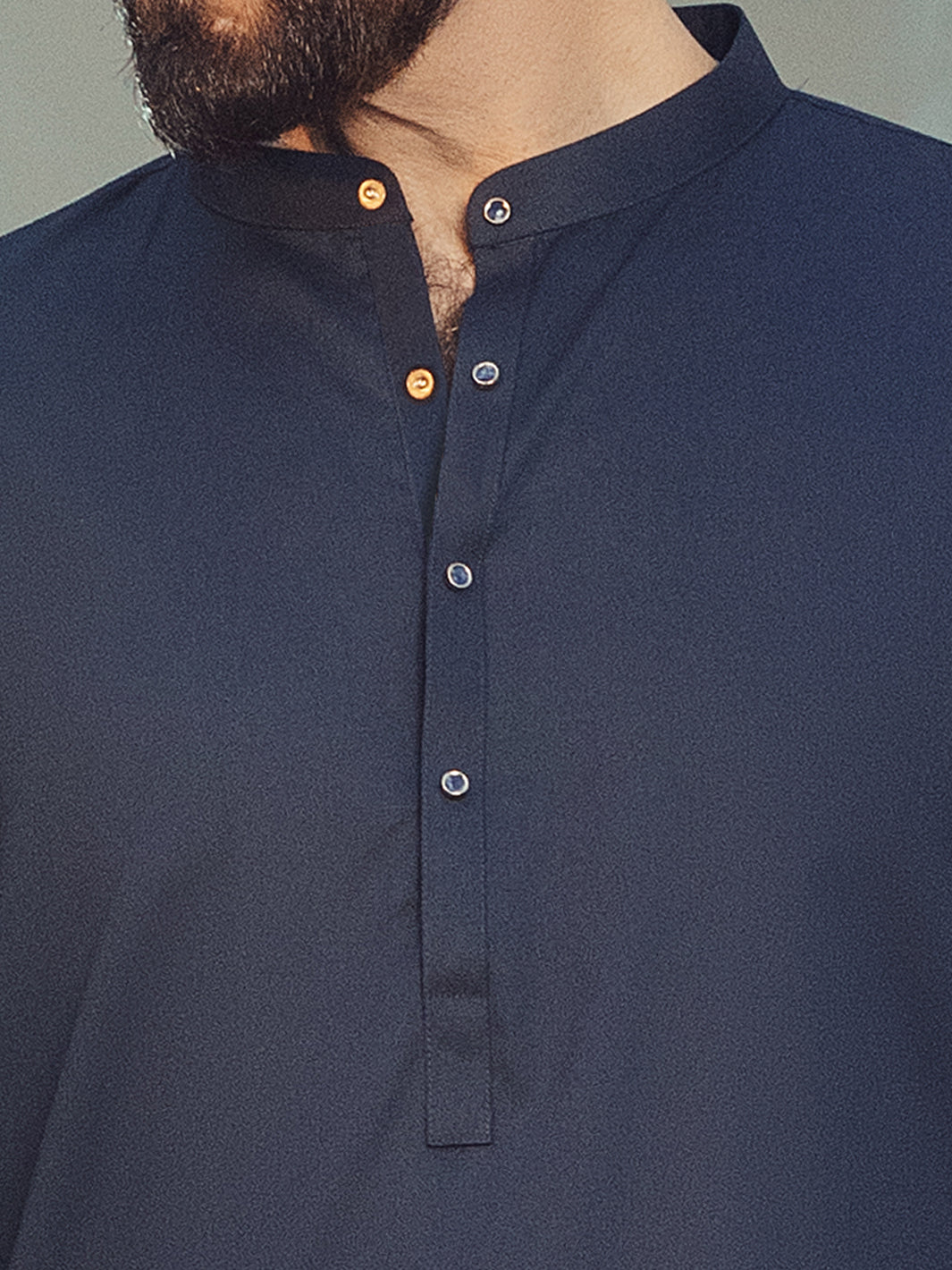 Midnight Blue Plain Kameez Shalwar - ALET-KS-3013-R2