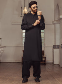 Black Plain Kameez Shalwar - ALET-KS-3014-R1