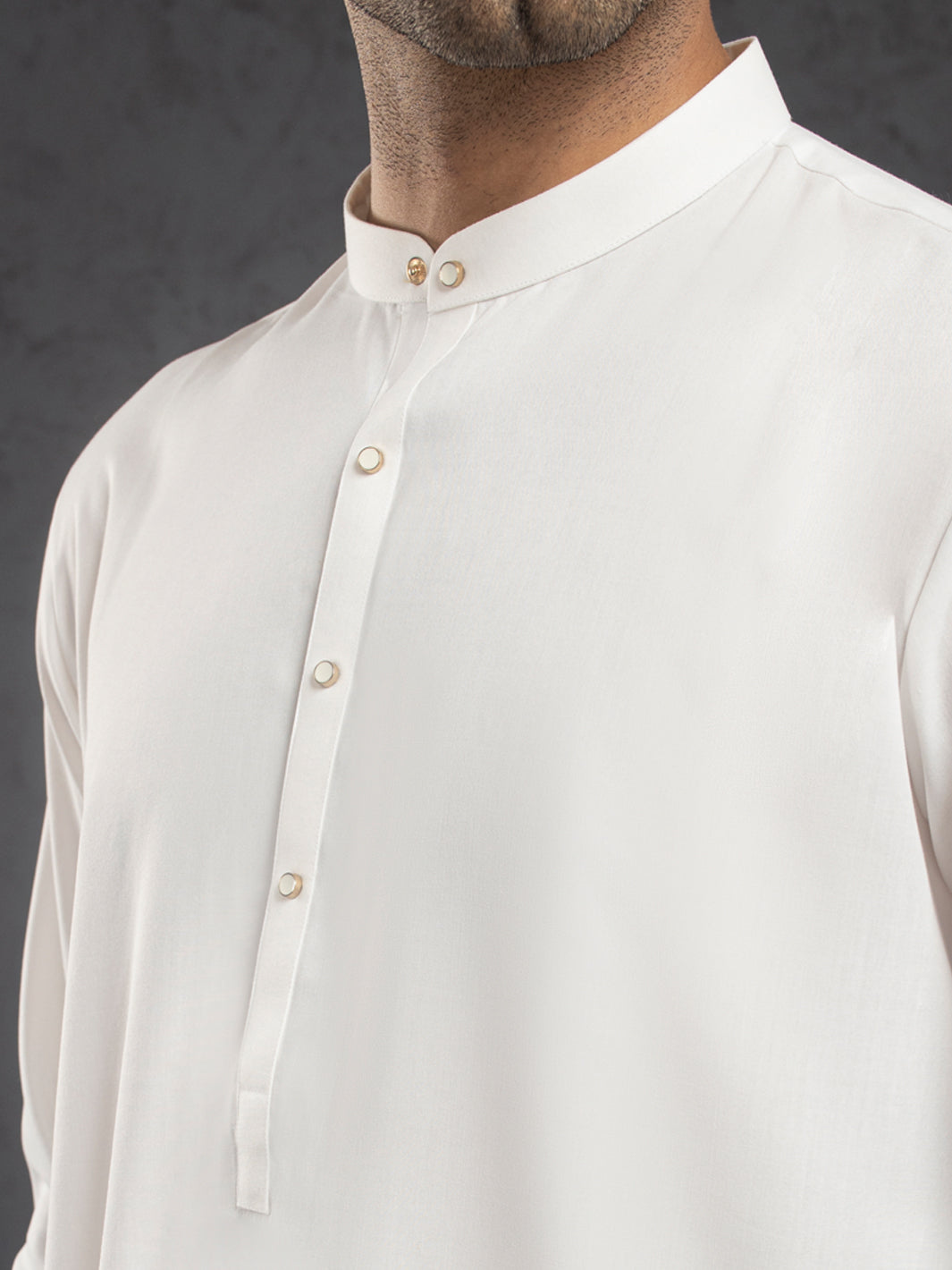 White Plain Kurta Trousers - ALET-KT-3001-R2