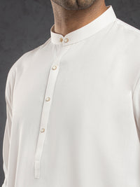 White Plain Kurta Trousers - ALET-KT-3001-R2