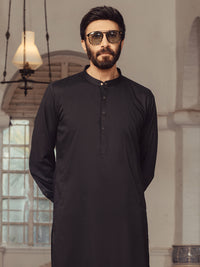 Black Plain Kameez Shalwar - ALET-KS-3014