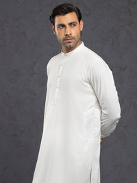 White Plain Kurta Trousers - ALET-KT-3001-R2
