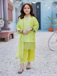 Parrot Green Lawn Formal 3Pc Stitched - ALGR-3PS-LS-036