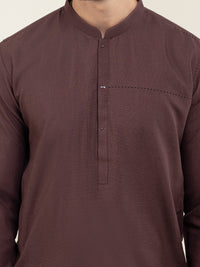 Maroon Blended Kurta - AL-K-1090
