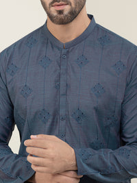 Blue Blended Kurta - AL-K-1120B