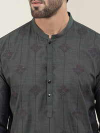 Green Blended Kurta - AL-K-1120C