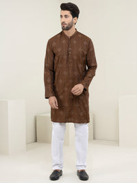 Brown Blended Kurta - AL-K-1120D