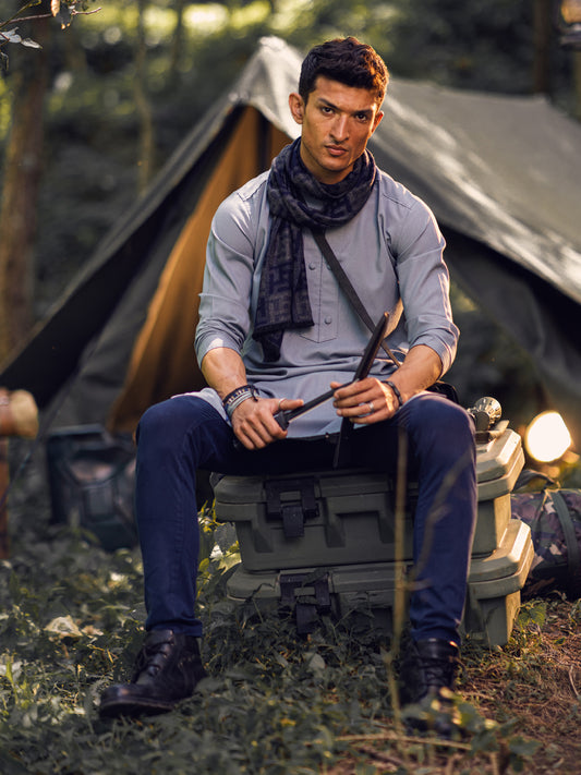 Grey Blended Kurta - AL-K-1143C