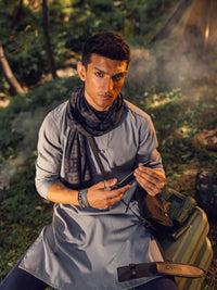 Grey Blended Kurta - AL-K-1143C