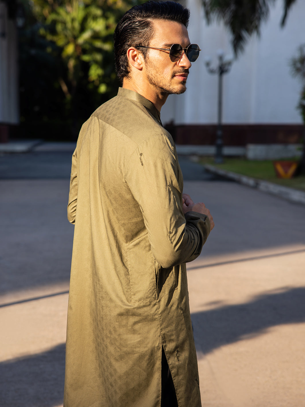 Green Cotton Kurta - AL-K-1147A - Almirah Online