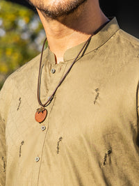 Green Cotton Kurta - AL-K-1147A