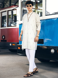 Light Grey Cotton Kurta - AL-K-1147C