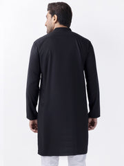 Black Blended Kurta - AL-K-1157C - Almirah Online