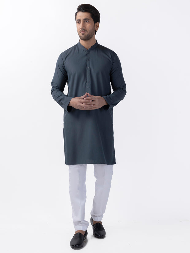 Green Blended Kurta - AL-K-1163 - Almirah Online