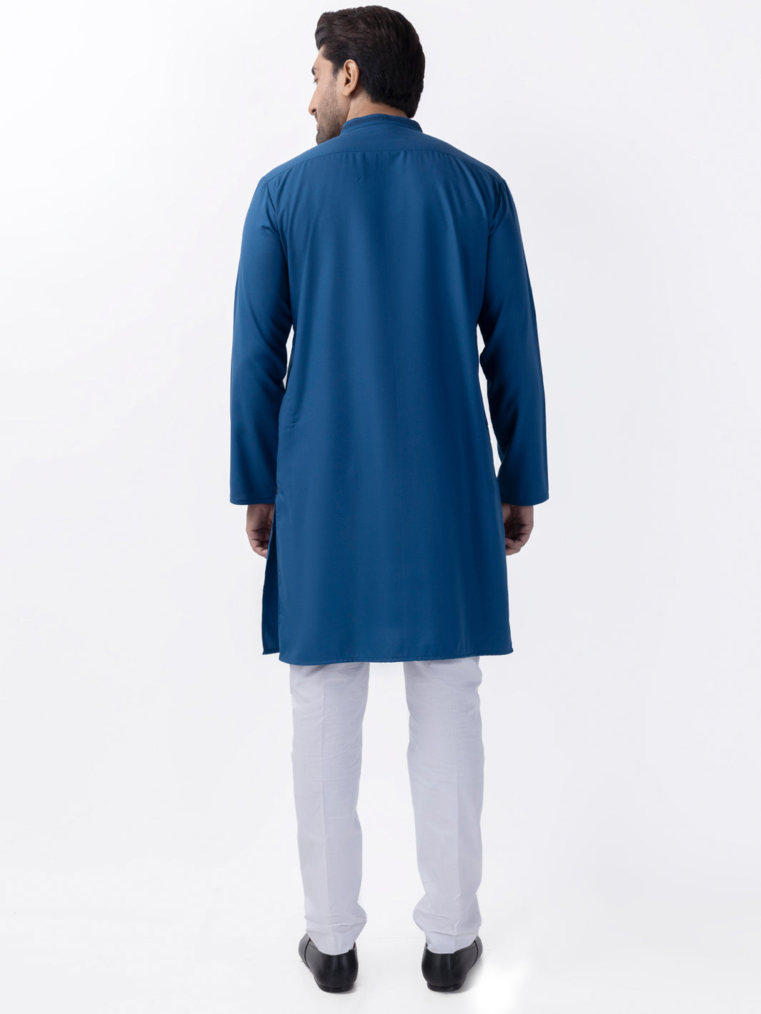 Blue Blended Kurta - AL-K-1166 - Almirah Online