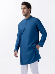 Blue Blended Kurta - AL-K-1166 - Almirah Online