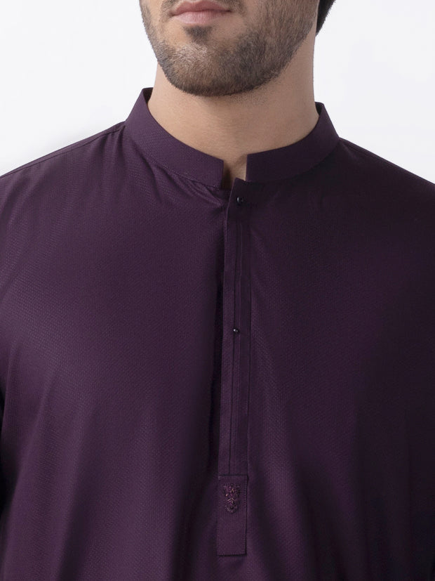 Purple Blended Kurta - AL-K-1167 - Almirah Online