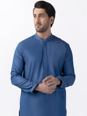 Blue Blended Kurta - AL-K-1173 - Almirah Online