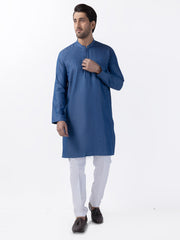 Blue Blended Kurta - AL-K-1173 - Almirah Online