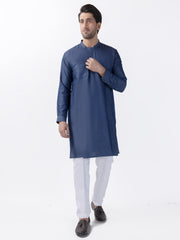 Indigo Blended Kurta - AL-K-1174 - Almirah Online