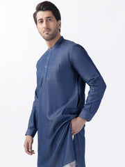 Indigo Blended Kurta - AL-K-1174 - Almirah Online