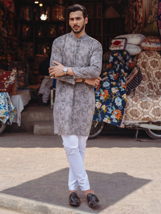 Brown Cotton Kurta - AL-K-1188