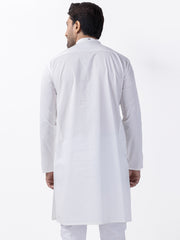 White Blended Kurta - AL-K-1194A - Almirah Online